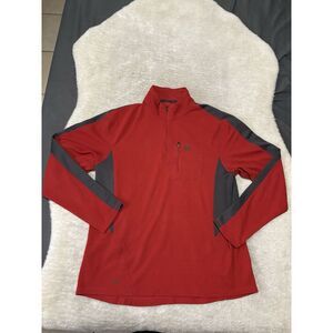 Nike Dri Fit‎ ACG  Activewear Top Mens XL Red Black 1/4 Zip Pullover Long Sleeve